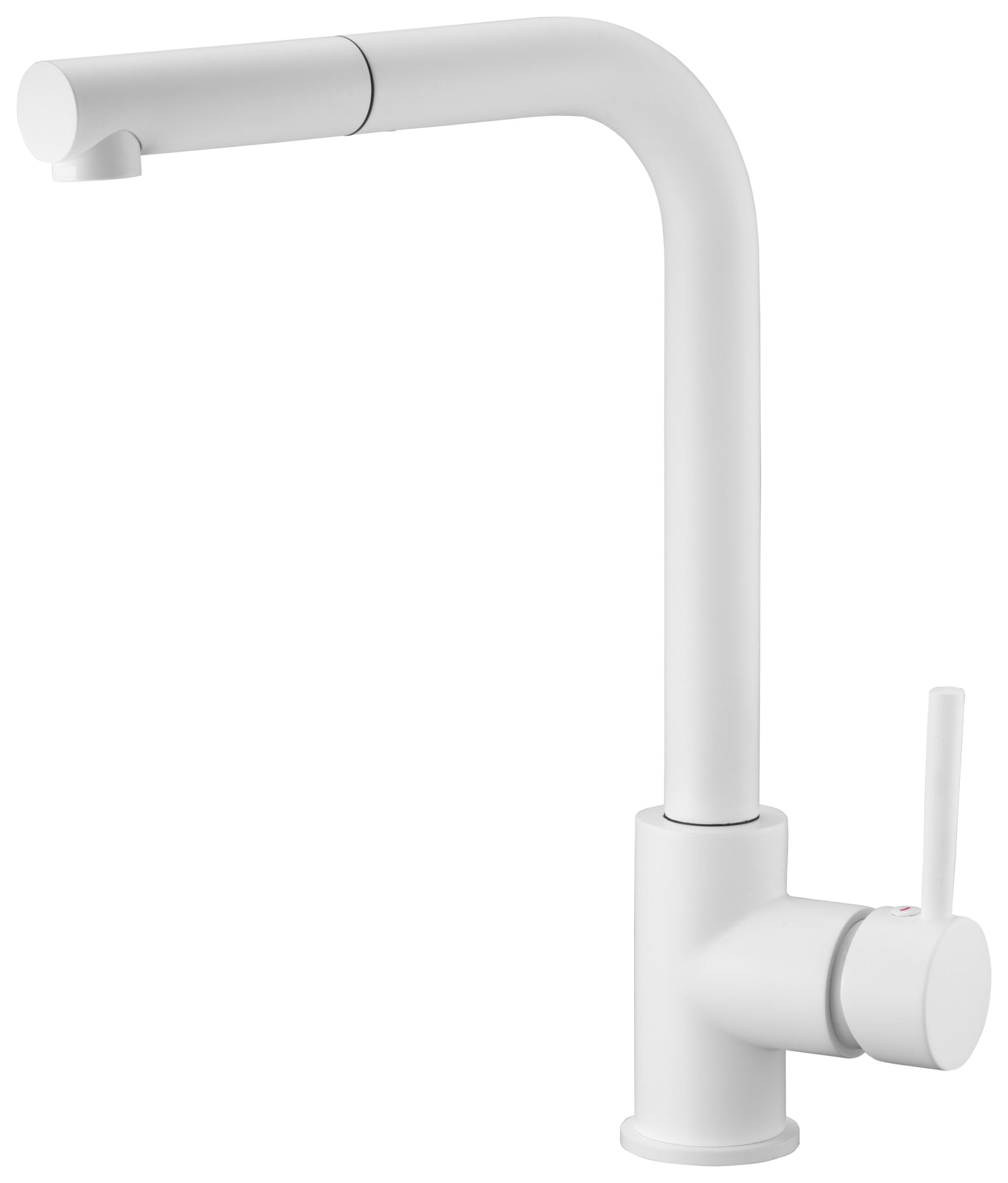 IMEX Grifo Cocina Fregadero Extraible - MALTA Grifo Cocina Monomando con Caño Extraíble, Cartucho Cerámico Ø35mm, Cuerpo de Latón, Acabado y Diseño Moderno y Elegante (BLANCO MATE)
