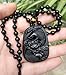 Natural Obsidian Necklace Lucky Amulet Carved Natural Genuine Obsidian Handmade natural obsidian auspicious wealthy Double Fish Lotus jade pendant necklace A Certified Obsidian Women's Necklaces Men's Necklaces (Double Fish Lotus)