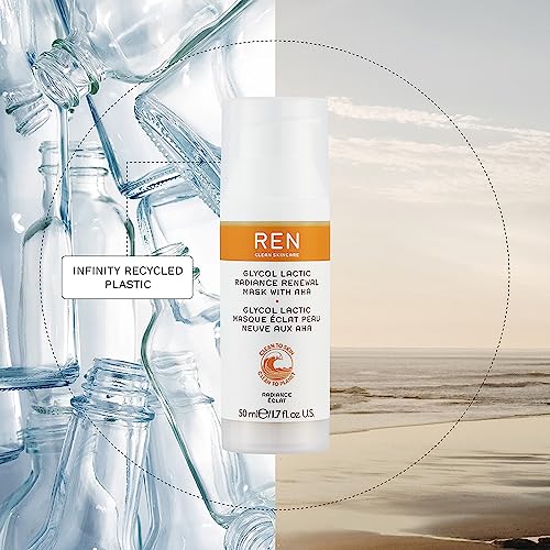 Ren Clean Skincare - Glycol Lactic Radiance Renewal Mask - 10 Minute Exfoliating Face Mask - Skincare Facial Mask For Radiant, Nourished Skin, 1.7 Fl Oz #TOP5