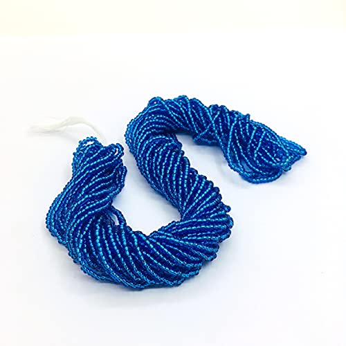 Perlin Rocailles Beads 2 mm Preciosa Ornela Czech 9000 Pieces CZ Glass Beads 11/0 24 on Multiple Strands (Sapphire Blue Silver Insert)