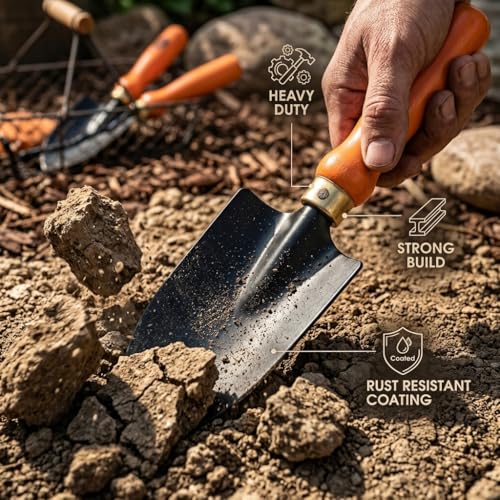 Image of Ocean Mart Garden Tool Set of 3 Pcs - Home Tools & Gardening Tools Kit for Home Garden- (Big Trowel, Cultivator, Weeder) - Terrace Gardening Accessories, Gardening Essentials, Garden Tools Heavy Duty