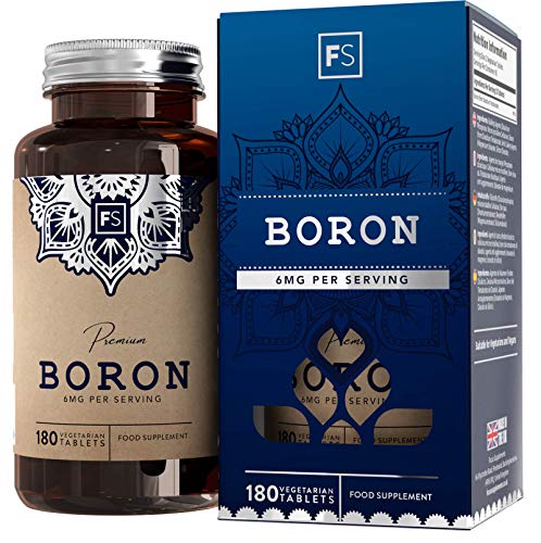FS Boro 3mg Capsulas | 180 Cápsulas Veganas | Suplemento de Boro | Hecho en el Reino Unido en Instalaciones con Licencia ISO | Sin Gluten, OGM, Alergenos o Lacteos