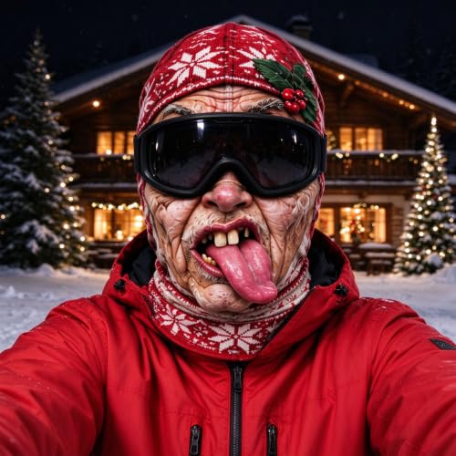 Funny Old Man Ski Mask Realistic Face Printed Balaclava with Neck Coverage - image 5