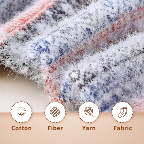 Image of ICEIVY 5 Pair Fuzzy Cozy Socks for Women - Warm Comfy Soft Casual Home Sleep Winter Wool Socks - Gifts for Women
