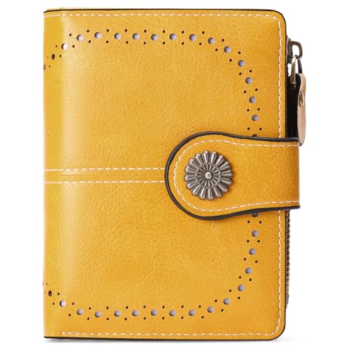 Image of Small Wallet for Women Bifold Credit Card Holder RFID Blocking with Zipper Pocket