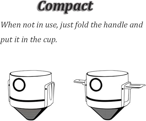 Miniatura 9 de MERMOO YILAN Vierta sobre gotero de café, filtro reutilizable, sin papel, plegable, para viaje, taza individual, cono de filtro de café, fácil de