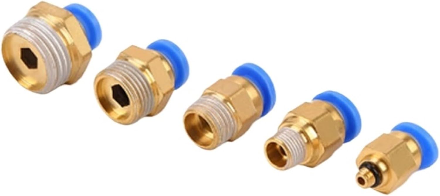 1pcs PC Air Pneumatic Fitting 4mm 6mm 8mm 10mm 12mm Hose Tube British Standard Pipe Thread 1/4 1/2 1/8 3/8 Male Thread Brass(PC4-M5)