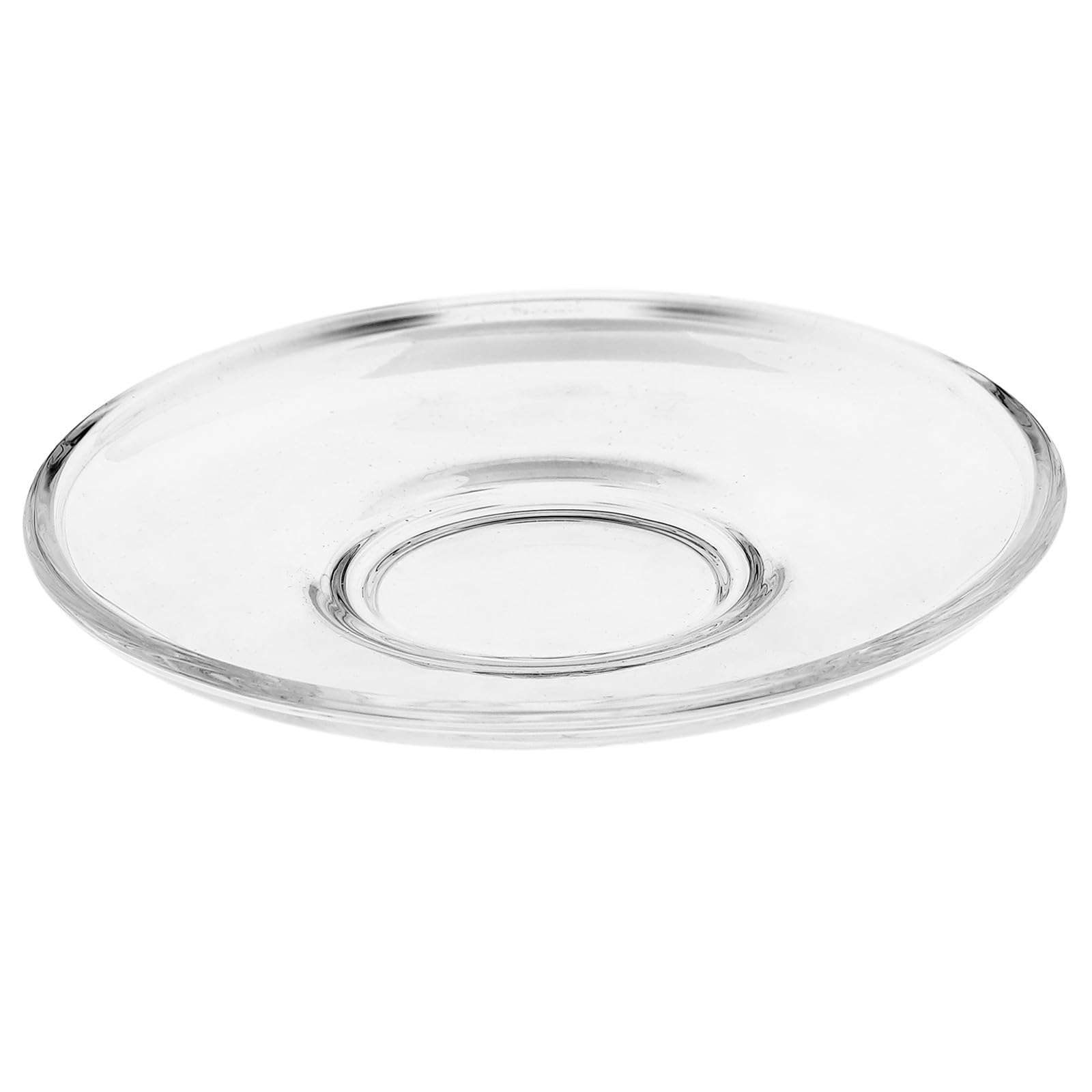 Piattini Trasparenti in Vetro Rotondi 8,5 CM, Piatti per Tazzine da caffè e Snack, Durevoli e Leggeri, Adatti per Casa e Uso Professionale, Set da 2 Pezzi Riutilizzabile