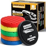 VOFirst 6 PCS Buffing Polishing Pad, 5.5 Inch Buffing Pads for Polisher, Body Repair Buffing Sponge Pad Kit for 5 Inch Backing Plate, for Car Buffer Compounding, Polishing and Waxing