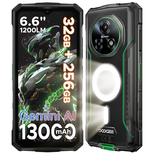 DOOGEE Fire 5 Ultra Rugged Smartphone, 32GB+256GB/2TB Telefono Indistruttibile, 1200LM,