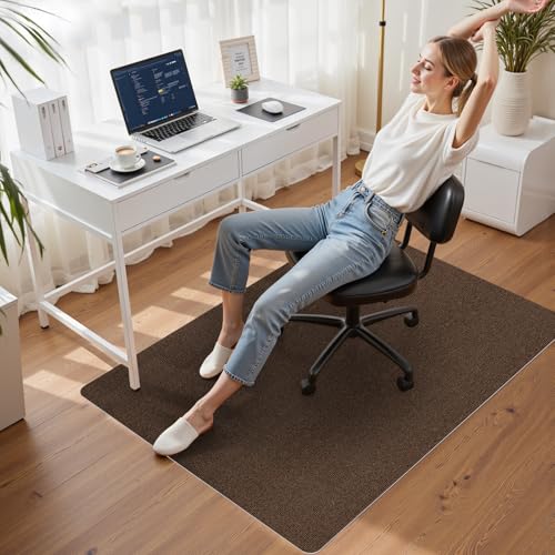 Image of Sycoodeal Office Chair Mat for Hardwood Floor,Slip Resistant Floor Mat for Office Computer Gaming Chair,Heavy Duty Floor Protector for Rolling Chairs,Easy to Clean,Coffee(36 inchx48 inch)