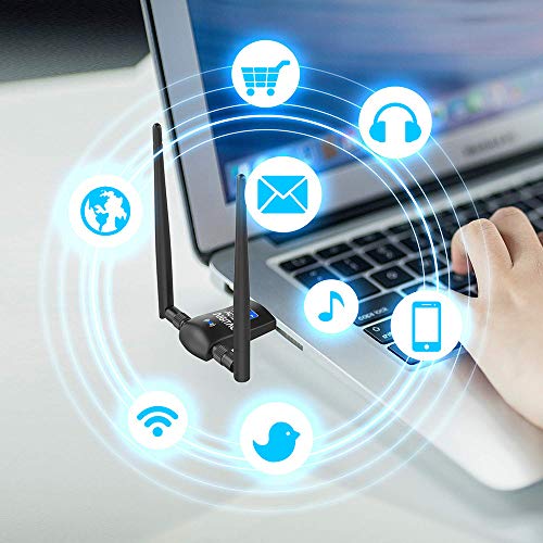 Aigital 1200Mbps WiFi Adapter Wireless Network Card Dual Band 5GHz/2.4GHz with High Gain 2 X 5dBi Antennas USB 3.0 WLAN Dongle for Desktop Laptop, Support Windows 10/8/7/XP/Vista/Mac OS X - Thumbnail 3
