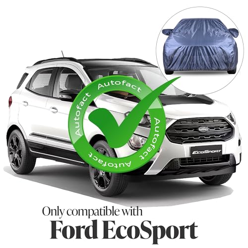 Image of Autofact Premium Car Cover for EcoSport | All Weather Water-Resistant Full Body Car Cover | Light-Weight Triple-Stitched Outdoor Shield with UV Protection, Dustproof & Heat-Resistant