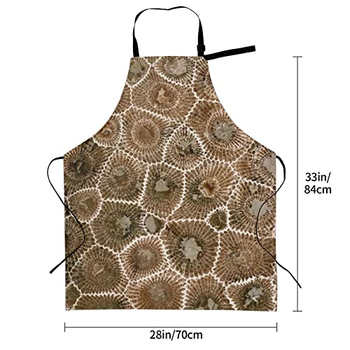 Petoskey Stone Printed Aprons With 2 Pockets Waterproof Durable Adjustable Bib Apron Unisex Apron For Cooking Baking Painting #TOP1