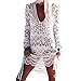 Produktbild JFan Strand Vertuschen Frauen Baumwolle Spitze Beachwear Cover Kleid Top Damen Badeanzug Long Beach Häkeln Rückenfrei Sommer Bikini Badeanzug Vertuschen zum Schwimmen