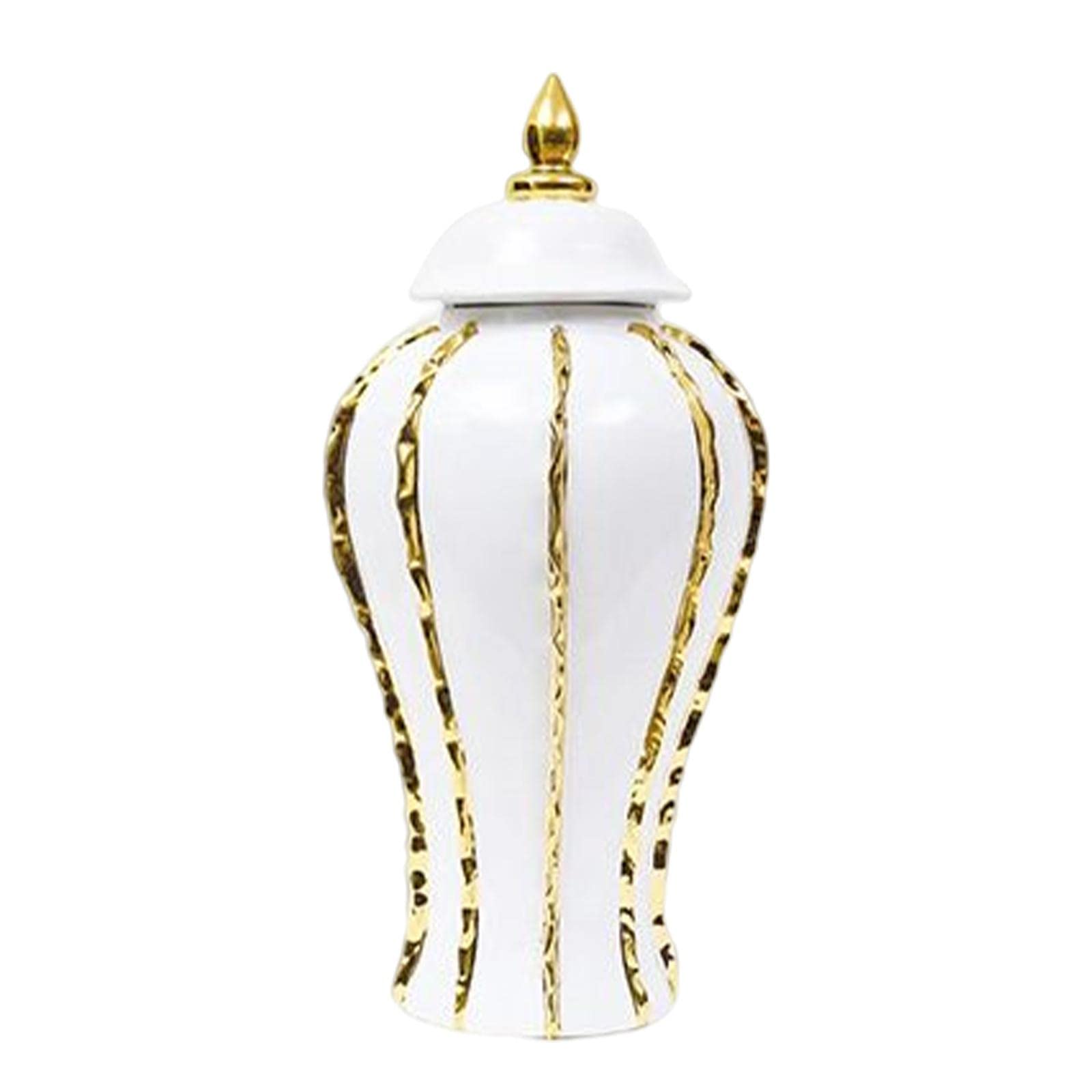 Porcelain Ginger Jar Ceramic Vase 12 inch Display Table Centerpieces Handicraft Storage Jar Temple Jar for Weddings Party Desk