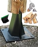Fletzorb Kindling Splitter Firewood Log Splitter, Heavy Duty Steel No-Axe Wood Chopper, Manual Safe Wedge Tool with Cut-Resistant Gloves Set