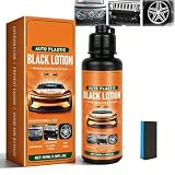Kit de restauración de plástico para automóvil, loción negra instantánea de acción rápida para el exterior interior del automóvil, puede restaurar el brillo de plásticos y cauchos descoloridos (1pc)