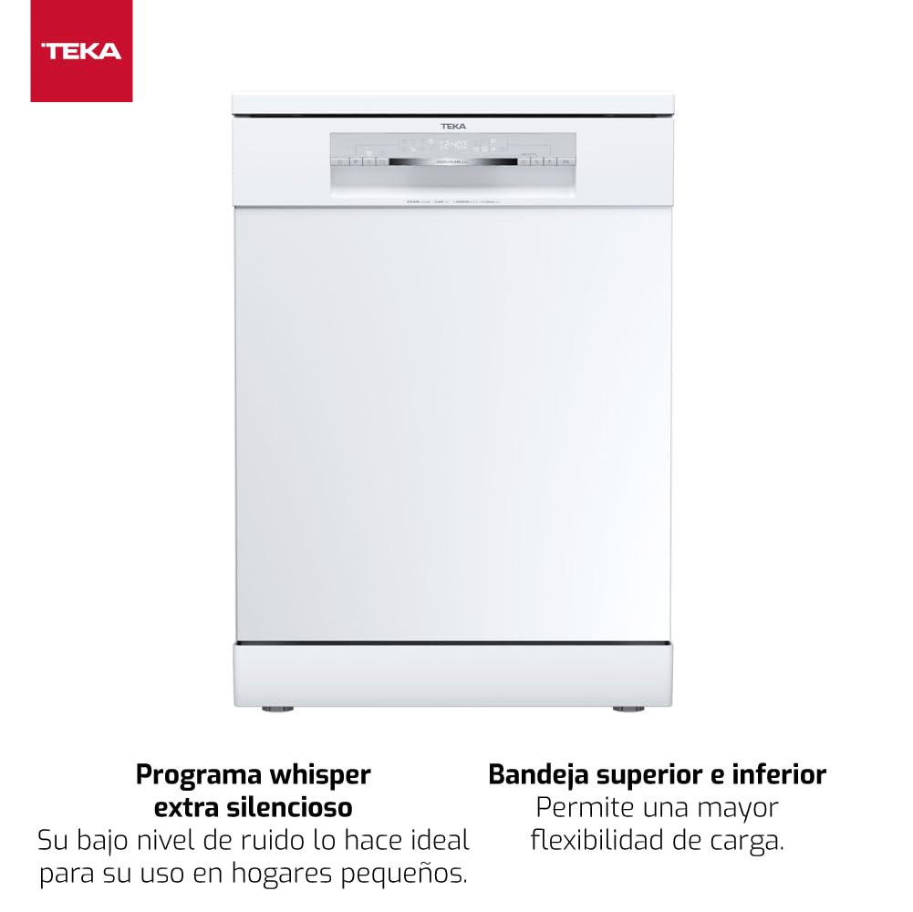 Teka | Lave-vaisselle libre installation 60 cm PremiumCare Series pour 14 couverts avec 8 programmes de lavage | DFS 76810 | Blanc | 84,5 x 59,8 x 60 cm
