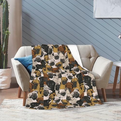 Couverture en flanelle Pug cadeau original pour amoureux des chiens plaid micro-polaire - 8