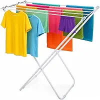 Varal de Chão Slim Dobrável Portátil Leve e Resistente para Roupas Compacto Ideal para Apartamentos