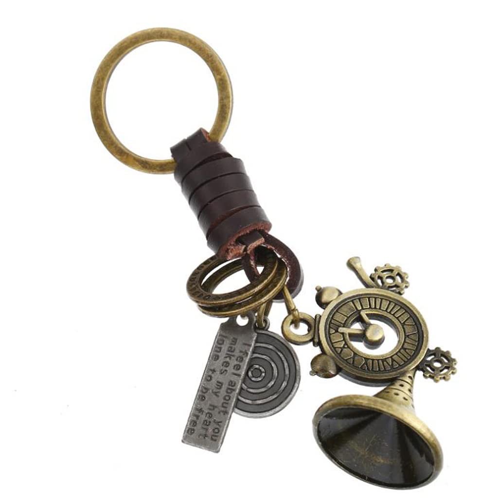 Porte-clés mode année tissé RJJ Vintage, pendentif voiture en métal bronze
