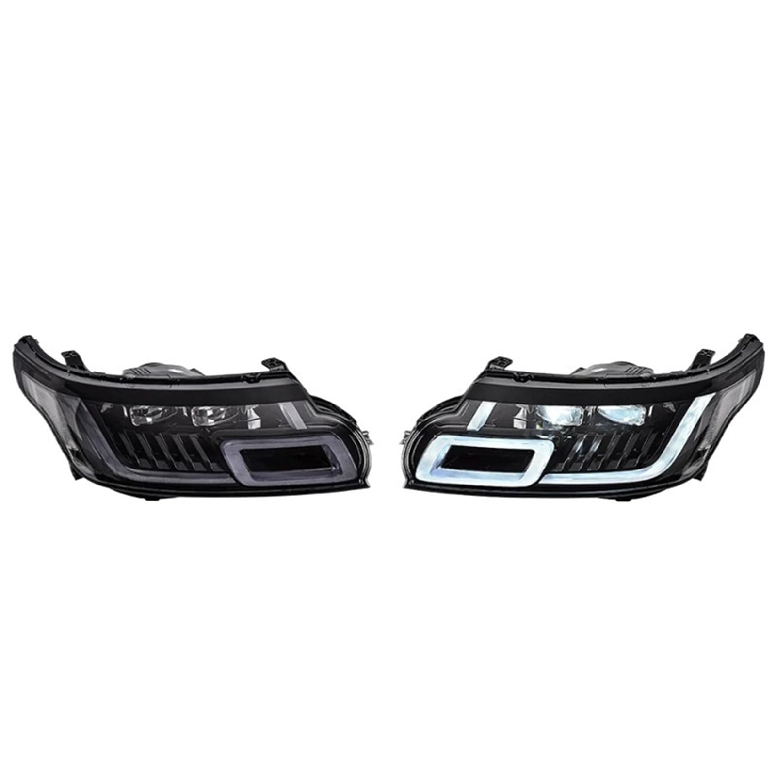 Faro Anteriore con luci diurne a LED (DRL) e Funzione di Orientamento dinamico per Land Rover Range Rover Sport L494 14-17, aggiornamento 18 fari Anteriori (Guida a Sinistra, 4 Lenti, 2 Pezzi)