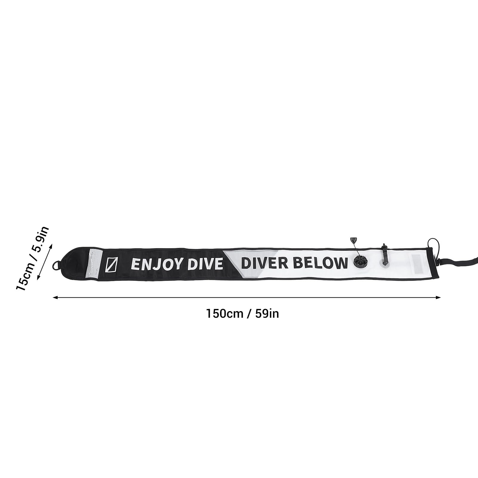 Topiky Ballon de Surface de Plongee avec Valve, SMB Nylon Haute | Bouée de marquage de Surface en Nylon avec Tube de gonflage oral pour équipement de plongée de sécurité, rouge