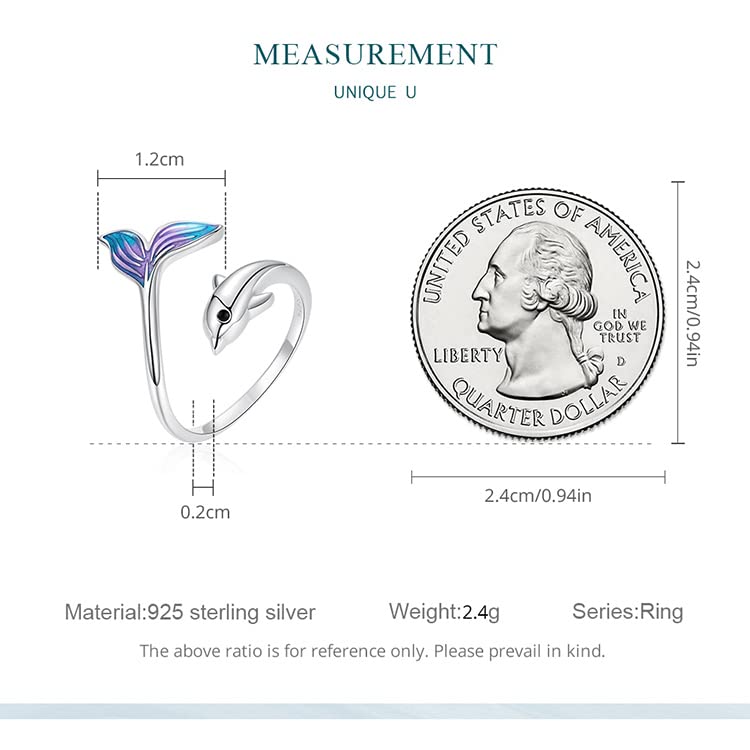 Dolphin Ring 925 Sterling Silver Engagement Ring Promise Ring for Women2