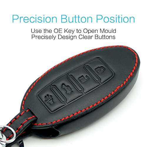 Compatible With Fit For 2007-2016 Infiniti Fx35 Fx37 Fx50 G25 G35 G37 Q40 Q60 Q70 Qx60 Qx70, Nissan Altima Gt-R Maxima Murano Versa Leather Keyless Entry Remote Control Key Case Cover Protecter #TOP1