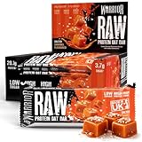 Warrior RAW Protein Bars 12 x 75g – 20g High Protein Bar, Low Sugar High Fibre Oat Protein Flapjack – Protein Snacks, Meal Replacement Bars (Salted Caramel)