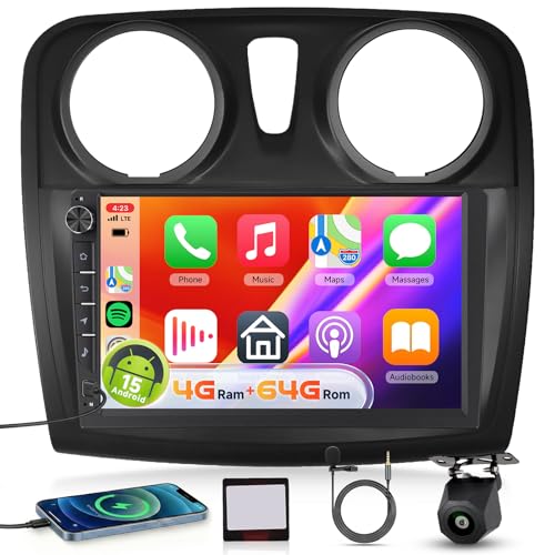 Écran Carplay Renault Dacia Sandero Logan 2, Autoradio Android Auto Bluetooth GPS WiFi