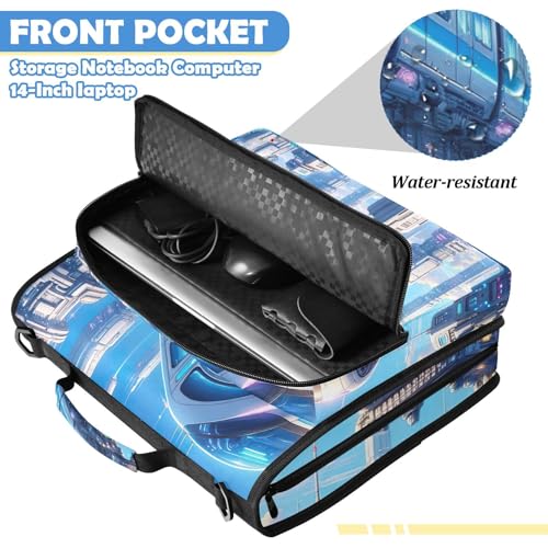 Pochette ordinateur train bleu résistante à l'eau et zippée - 6