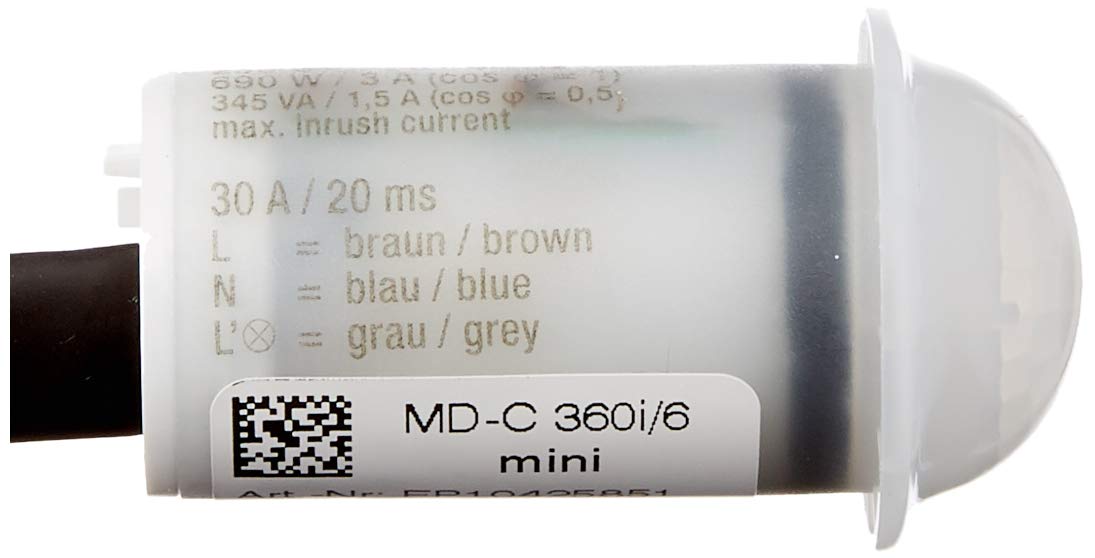 ESYLUX Deckenbewegungsmelder 360 Grad, Circa 6 m, 230 V, MD-C 360I-6 mini, weiß, 5142212