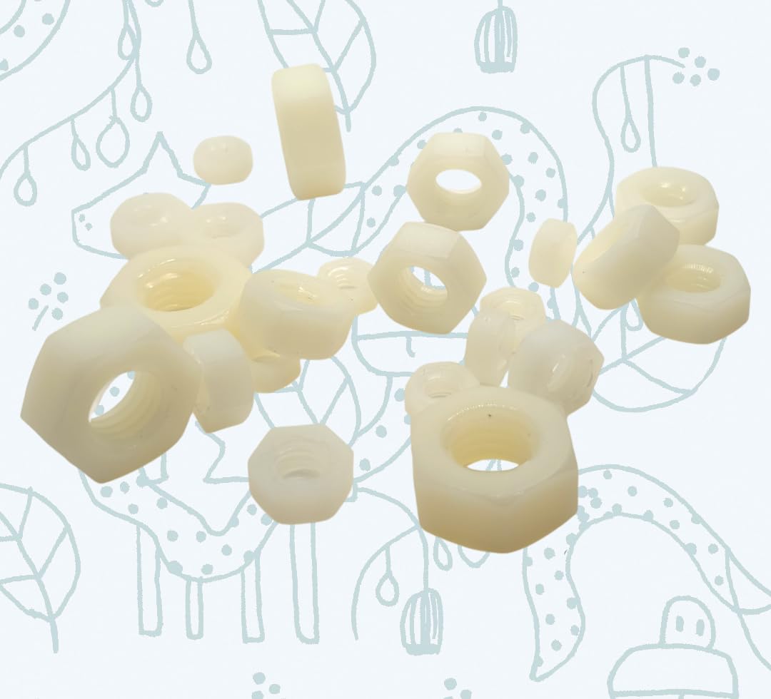 M6 Hex Nuts Nylon 66 material natural finish DIN 934 (Pack of 20) - Image 3