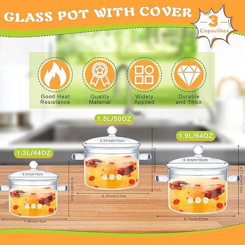 Hsei 3-Piece Glass Pot Set