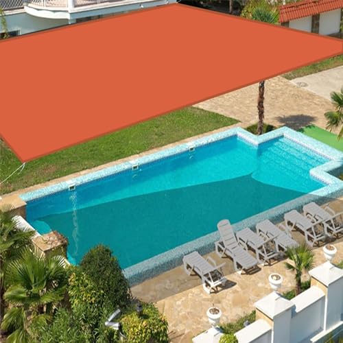 Toile d'ombrage rectangulaire 4x4m imperméable orange avec cordes
