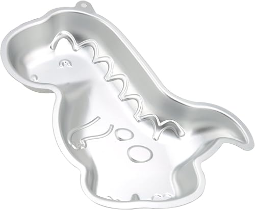 Miniatura 4 de Pormasbenzer Molde de aluminio con forma de dinosaurio para tartas en 3D, molde para hornear pasteles para cumpleaños, aniversario, fiesta, Navidad