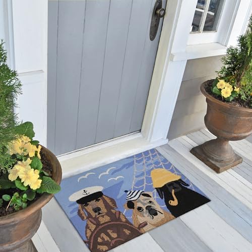 Liora Manne Frontporch Indoor Outdoor Rug - Novelty Design, Hand Hooked, Weather Resistant, UV Stabilized, Foyers, Porches, Patios & Decks, Arrf Ye Mateys, 1'8" x 2' 6"