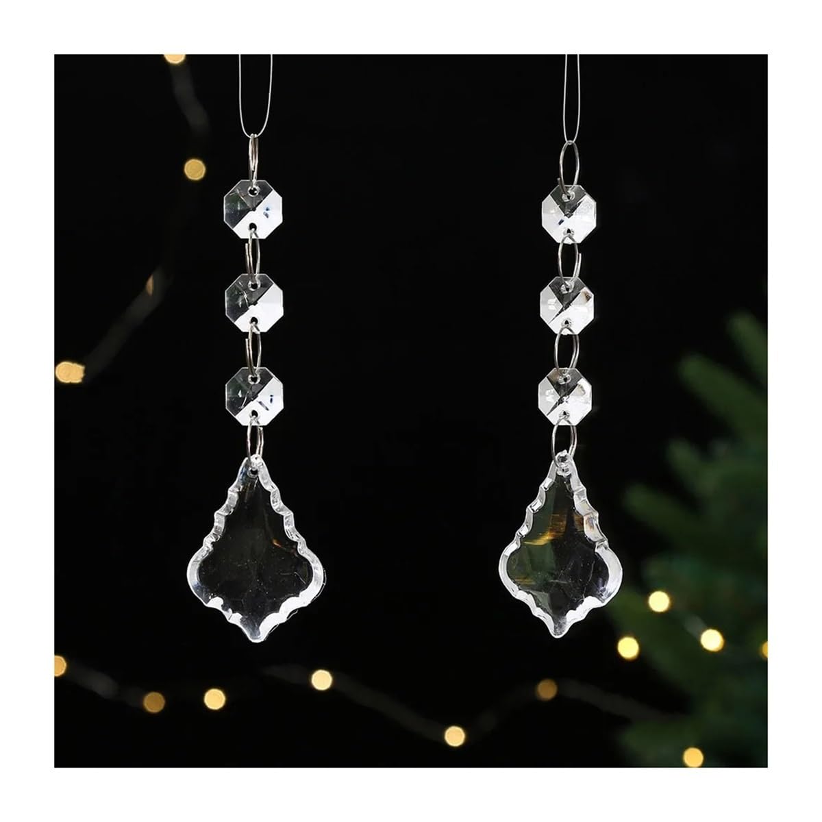Crystal Chandelier Prism, Sun Catcher, 10pcs Garland Clear Acrylic Crystal Beads Pendants Chandelier Hanging For Home Decor(Style 3)