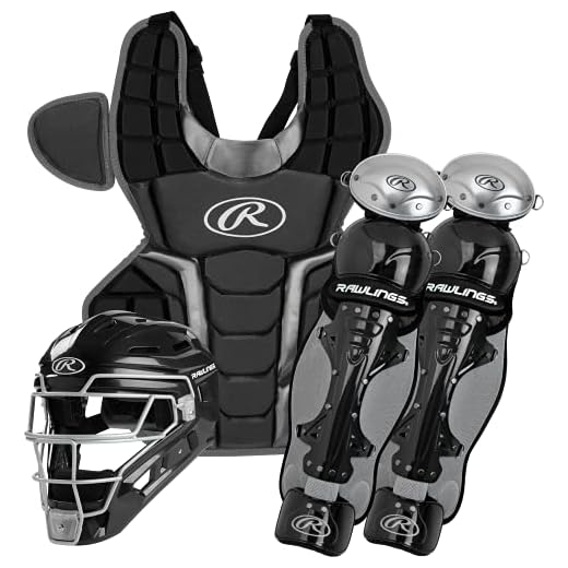 Rawlings | RENEGADE 2.0 Catcher's Set | Baseball | NOCSAE Certified | Youth Ages 12 and Under | Black/Silver