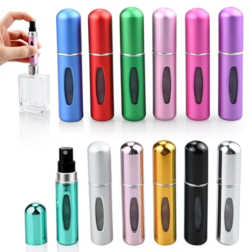Gicctyble 4 Stück Parfümzerstäuber Set – Nachfüllbare Mini Parfümflaschen 5ml, Aluminium Reisezerstäuber mit Sichtfenster & Feinsprühkopf – Ideal für Damen & Herren unterwegs