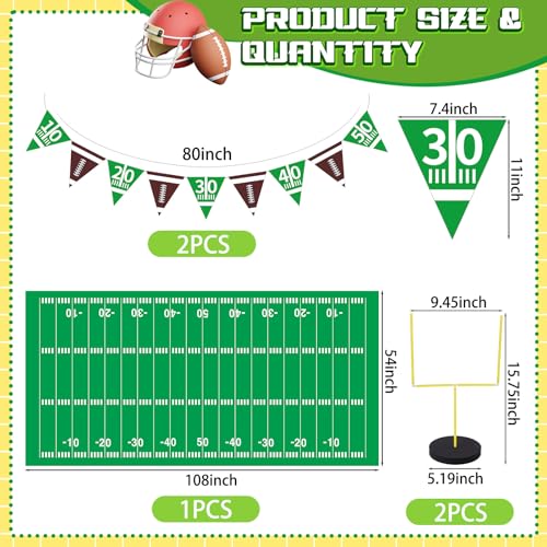 ShinyRelief 5 Pcs Football Goal Post Party Decorations Football Field Goal Post Centerpiece Sports Court Tablecloth Decor Table Decorations Pennant Banner for Birthday Party Game Day Supplies