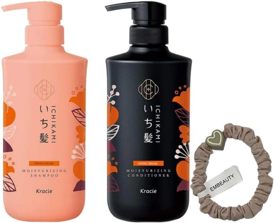 Ichikami Moisturizing Shampoo & Conditioner Set 480ml+480ml + 1 hair tie