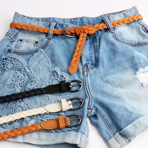 Woven Stretchy Waist Belt for Women Dresses Boho Braided Elastic Belt with Pin Buckle3