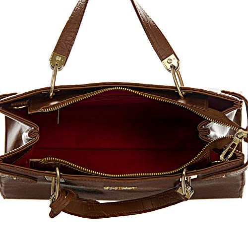 Bolsa Feminina Marrom Dhaffy, Alça de Mão e Transversal Grande cor:marrom;tamanho:G
