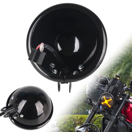 SINLIRU 5 3/4 Black Motorcycle Bottom Mount Headlight Housing Bucket compatible with 5.7inch Headlights?Housing Bucket Only
