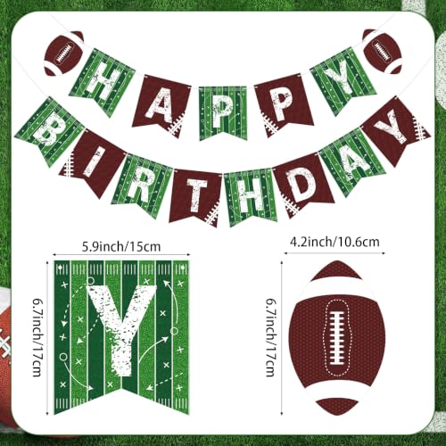Image of Hooqict Happy Birthday Banner Football Birthday Party Decorations Football Party Banner Garland for Sport Theme Game Day Decorations Supplies