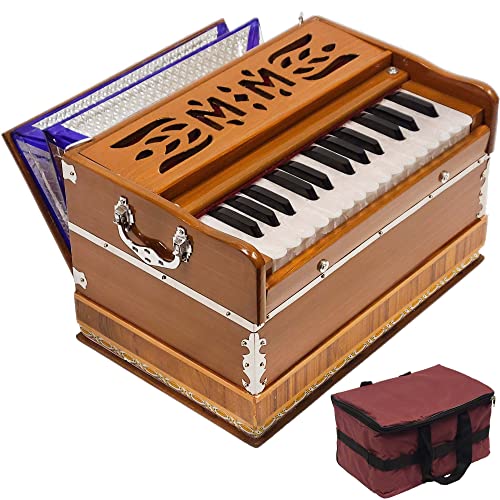 Musician's Mall Mini Harmonium - Most Portable Harmonium Instrument Indian - Play kirtan or travel with this Indian Instrument - Specially designed for USA - The ultimate baby harmonium