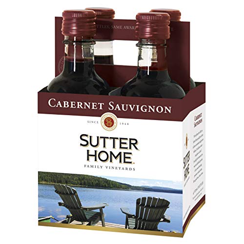 Sutter Home Cabernet Sauvignon, Red Wine, 187 mL Bottles, 4 Pack